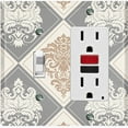 thumbnail image 1 of Metal Light Switch Plate Outlet Cover (Damask Diamond Tan Two Tone Pattern - Single Toggle Single Rocker), 1 of 2
