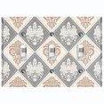 thumbnail image 1 of Metal Light Switch Plate Outlet Cover (Damask Diamond Tan Two Tone Pattern - Triple Toggle), 1 of 2