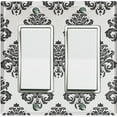 thumbnail image 1 of Metal Light Switch Plate Outlet Cover (Damask Gray - Double Rocker), 1 of 2