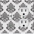 thumbnail image 1 of Metal Light Switch Plate Outlet Cover (Damask Gray - Single Toggle Single Duplex), 1 of 2