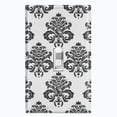 thumbnail image 1 of Metal Light Switch Plate Outlet Cover (Damask Gray - Single Toggle), 1 of 2