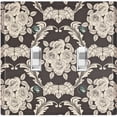thumbnail image 1 of Metal Light Switch Plate Outlet Cover (Damask Rose Black - Double Toggle), 1 of 2