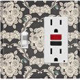 thumbnail image 1 of Metal Light Switch Plate Outlet Cover (Damask Rose Black - Single Toggle Single Rocker), 1 of 2