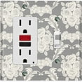 thumbnail image 1 of Metal Light Switch Plate Outlet Cover (Damask Rose Tan - Single Rocker Single Toggle), 1 of 2