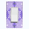 thumbnail image 1 of Metal Light Switch Plate Outlet Cover (Damask Snow Flake Purple Pattern - Single Rocker), 1 of 2