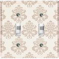 thumbnail image 1 of Metal Light Switch Plate Outlet Cover (Damask Tan - Double Toggle), 1 of 2