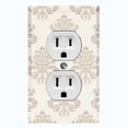 thumbnail image 1 of Metal Light Switch Plate Outlet Cover (Damask Tan - Single Duplex), 1 of 2