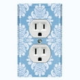 thumbnail image 1 of Metal Light Switch Plate Outlet Cover (Damask Teal Pastel - Single Duplex), 1 of 2