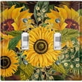 thumbnail image 1 of Metal Light Switch Plate Outlet Cover Dark Sunflower SUN017, 1 of 13