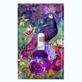 thumbnail image 1 of Metal Light Switch Plate Outlet Cover Elegant Peacock Floral Music Damask Purple PEA020, 1 of 13