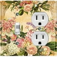 thumbnail image 1 of Metal Light Switch Plate Outlet Cover Elegant Pink Rose Frame ROS026, 1 of 13