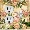 thumbnail image 1 of Metal Light Switch Plate Outlet Cover Elegant Pink Rose Frame ROS026, 1 of 13