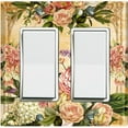 thumbnail image 1 of Metal Light Switch Plate Outlet Cover Elegant Pink Rose Frame ROS026, 1 of 13