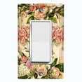 thumbnail image 1 of Metal Light Switch Plate Outlet Cover Elegant Pink Rose Frame ROS026, 1 of 13