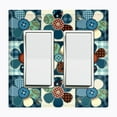 thumbnail image 1 of Metal Light Switch Plate Outlet Cover (Flower Patch Teal - Double Rocker), 1 of 2