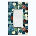 thumbnail image 1 of Metal Light Switch Plate Outlet Cover (Flower Patch Teal - Single Rocker), 1 of 2
