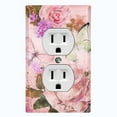thumbnail image 1 of Metal Light Switch Plate Outlet Cover Flower Pink Rose ROS010, 1 of 13
