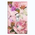 thumbnail image 1 of Metal Light Switch Plate Outlet Cover Flower Pink Rose ROS010, 1 of 13
