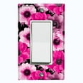 thumbnail image 1 of Metal Light Switch Plate Outlet Cover (Flower Pink White - Single Rocker), 1 of 2