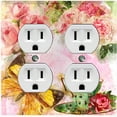 thumbnail image 1 of Metal Light Switch Plate Outlet Cover Flower Rose Teacup ROS005, 1 of 13