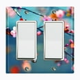 thumbnail image 1 of Metal Light Switch Plate Outlet Cover (Flower Sakura - Double Rocker), 1 of 2