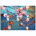 thumbnail image 1 of Metal Light Switch Plate Outlet Cover (Flower Sakura - Triple Toggle), 1 of 2