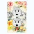 thumbnail image 1 of Metal Light Switch Plate Outlet Cover Flower Teapot ROS007, 1 of 13
