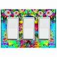 thumbnail image 1 of Metal Light Switch Plate Outlet Cover (Flower Tree - Triple Rocker), 1 of 2