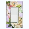 thumbnail image 1 of Metal Light Switch Plate Outlet Cover Flower White Rose Purple ROS012, 1 of 13