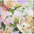 thumbnail image 1 of Metal Light Switch Plate Outlet Cover Flower White Rose Purple ROS012, 1 of 13