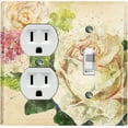 thumbnail image 1 of Metal Light Switch Plate Outlet Cover Flower White Rose ROS008, 1 of 13