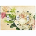 thumbnail image 1 of Metal Light Switch Plate Outlet Cover Flower White Rose ROS008, 1 of 13