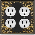 thumbnail image 1 of Metal Light Switch Plate Outlet Cover (French Victorian Frame - Double Duplex), 1 of 2