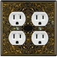 thumbnail image 1 of Metal Light Switch Plate Outlet Cover (French Victorian Frame - Double Duplex), 1 of 2