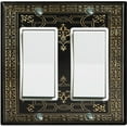 thumbnail image 1 of Metal Light Switch Plate Outlet Cover (French Victorian Frame - Double Rocker), 1 of 2