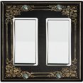 thumbnail image 1 of Metal Light Switch Plate Outlet Cover (French Victorian Frame - Double Rocker), 1 of 2
