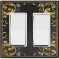 thumbnail image 1 of Metal Light Switch Plate Outlet Cover (French Victorian Frame - Double Rocker), 1 of 2