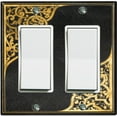 thumbnail image 1 of Metal Light Switch Plate Outlet Cover (French Victorian Frame - Double Rocker), 1 of 2