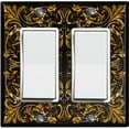 thumbnail image 1 of Metal Light Switch Plate Outlet Cover (French Victorian Frame - Double Rocker), 1 of 2