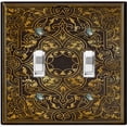 thumbnail image 1 of Metal Light Switch Plate Outlet Cover (French Victorian Frame - Double Toggle), 1 of 2