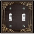 thumbnail image 1 of Metal Light Switch Plate Outlet Cover (French Victorian Frame - Double Toggle), 1 of 2