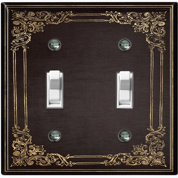 Metal Light Switch Plate Outlet Cover (French Victorian Frame - Double Toggle)