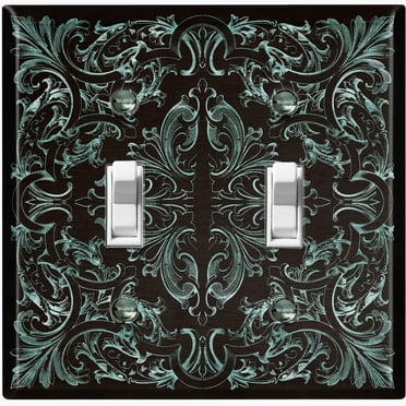 Metal Light Switch Plate Outlet Cover (French Victorian Frame - Double Toggle)