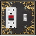 thumbnail image 1 of Metal Light Switch Plate Outlet Cover (French Victorian Frame - Single Rocker Single Toggle), 1 of 2