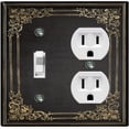 thumbnail image 1 of Metal Light Switch Plate Outlet Cover (French Victorian Frame - Single Toggle Single Duplex), 1 of 2