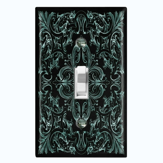 Metal Light Switch Plate Outlet Cover (French Victorian Frame - Single Toggle)