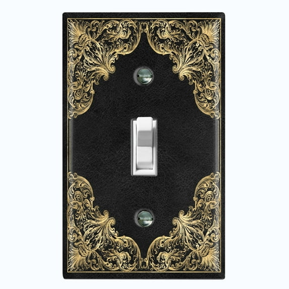 Metal Light Switch Plate Outlet Cover (French Victorian Frame - Single Toggle)