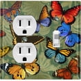 thumbnail image 1 of Metal Light Switch Plate Outlet Cover (Green Damask Butterfly Party BUT003), 1 of 13