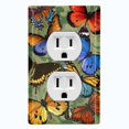 thumbnail image 1 of Metal Light Switch Plate Outlet Cover (Green Damask Butterfly Party BUT003), 1 of 13