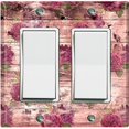 thumbnail image 1 of Metal Light Switch Plate Outlet Cover (Image Of Brown Wooden Fence Red Hydrangea FEN009), 1 of 13